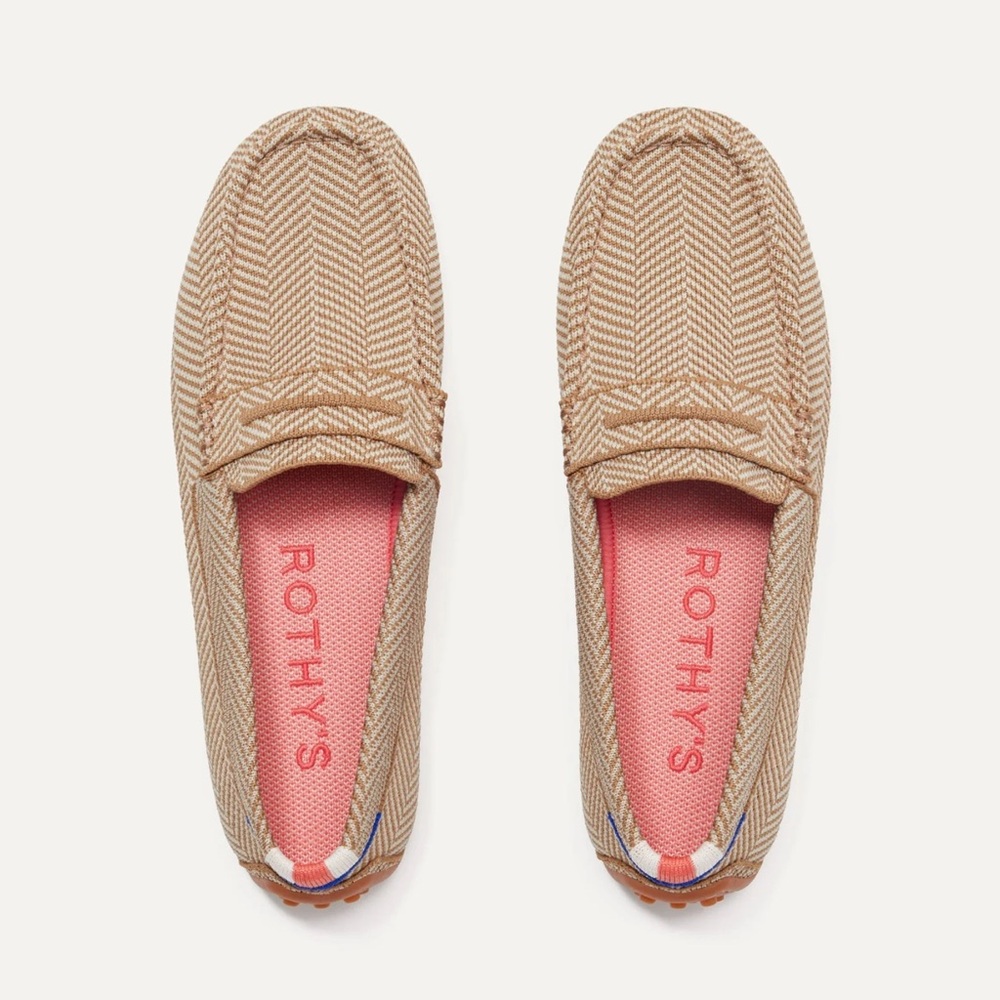 Rothy's Tan Herringbone The Driver loafers size 11